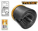 طقم منشار ثقوب – 7 قطع Pcs / Set Hole Saw for Plywood Drywall Wood Plastic طقم قص جبس وخشب INGCO