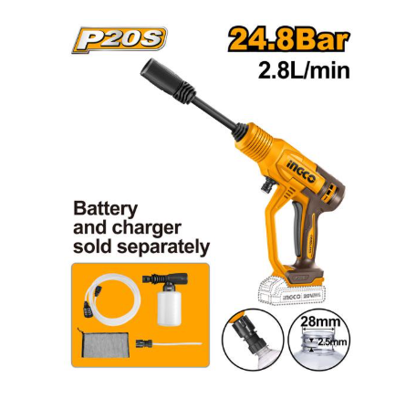 Cordless pressure washer غسالة ضغط لاسلكية INGCO