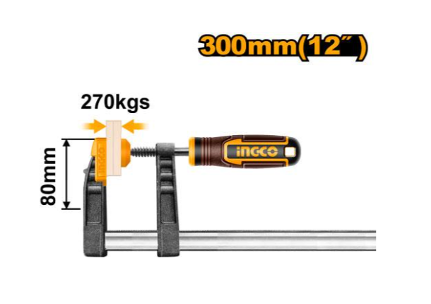 F clamp with plastic handle مشبك على شكل حرف F بمقبض بلاستيكي INGCO