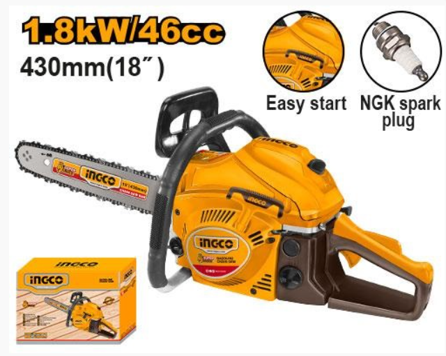 Gasoline chain saw منشار كهربائي يعمل بالبنزين INGCO
