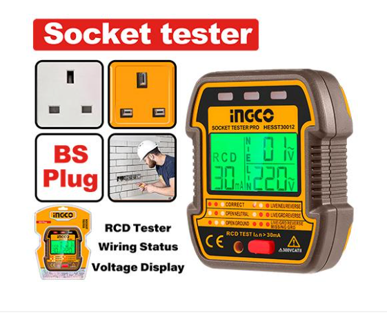 Socket tester اختبار المقبس INGCO