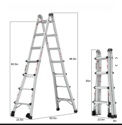 [SJWL4*4] Six-joint Multipurpose Ladder YQGJT-6-5000 4*4, Wisely سلم متعدد الاستخدامات بستّ مفاصل قابل للطي