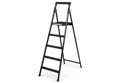 [BWL04] Wide Platform Stepladder 4 Step Black, Wisely سلم منزلي