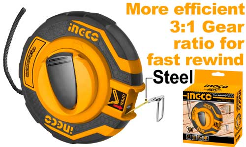 [IN-HSMT8430]  Steel measuring tape شريط قياس 30 متر INGCO  (نسخة)