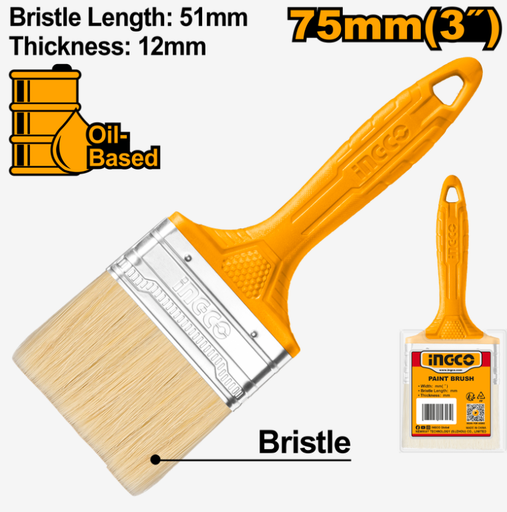 [IN-CHPTB78603] 3” Paint Brush – INGCO | فرشة دهان 3 بوصة