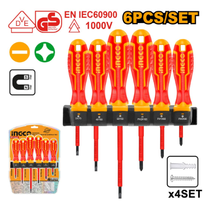 [IN-HKISD0608] 6 Pcs insulated screwdriver set طقم مفك كهرباء INGCO