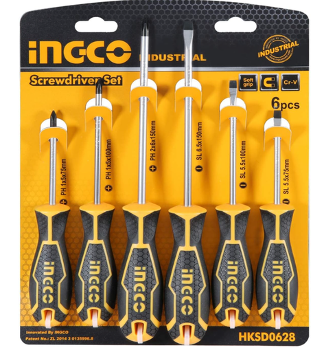 [IN-HKSD0628] 6 Pcs screwdriver set طقم مفكات INGCO