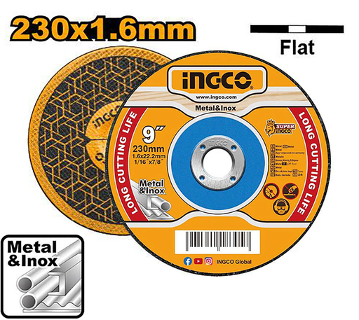 [IN-MCD162301] Abrasive metal cutting disc 9" ديسك قص حديد INGCO