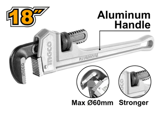 [IN-HALPW0118] Aluminum handle pipe wrench مفتاح ماسورة المنيوم 18INGCO