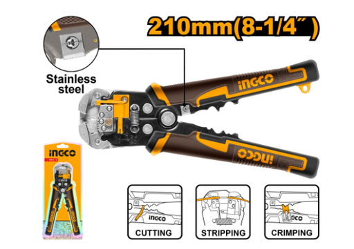 [IN-HWSP102418] Automatic Wire Stripper Pliers 8.25" زرادية خلع اسلاكINGCO