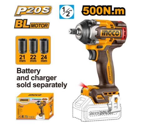 [IN-CIWLI20501] Cordless impact wrench دريل فك وربط 1/2" INGCO