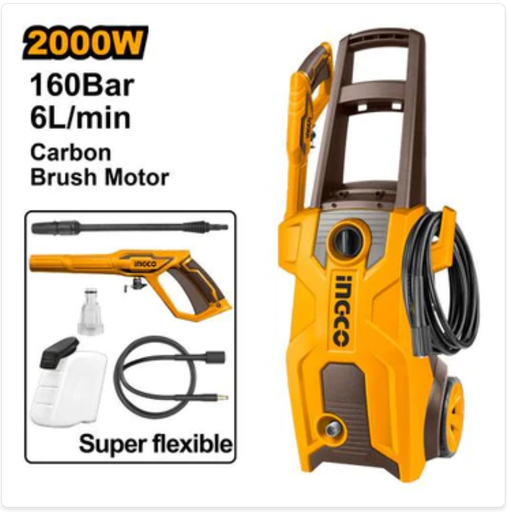 [IN-HPWR20018] High pressure washer 2000W 160 Bar ماكينة غسيل INGCO
