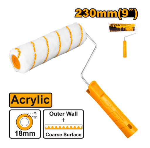 [IN-HRHT04092] Cylinder brush(Outer wall) رولة دهان 9" يد أصفر INGCO