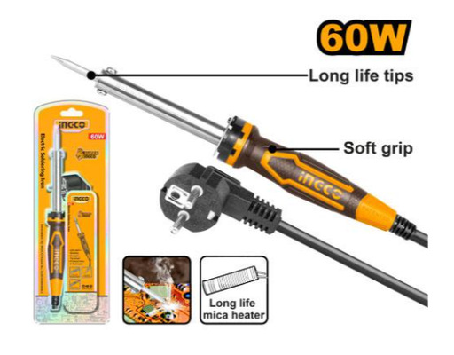 [IN-SI0268-8] Electric Soldering Iron 60 W مكواة لحام كهربائية INGCO