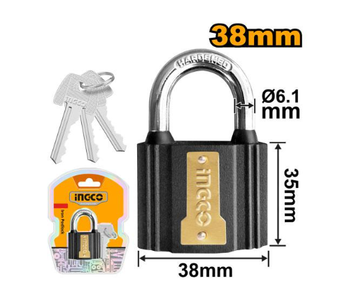 [IN-DIPL0401] Iron Padlock قفل مقاس 38ملم INGCO