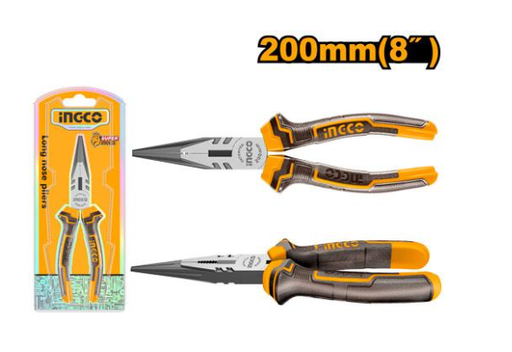 [IN-HLNP08208] Long nose pliers 8" بنسة زرادية بوز طويل INGCO