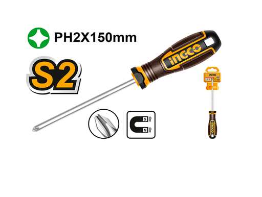 [IN-HSDPH2150] Phillips screwdriver - PH2mmx150mm مفك براغي INGCO