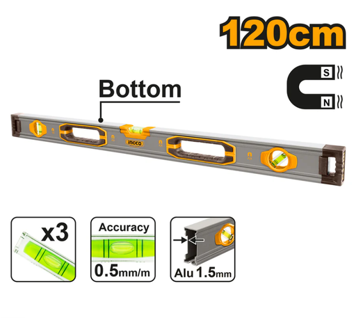[IN-HSL38120M] Spirit level ميزان ماء مغناطيس 120 سم INGCO