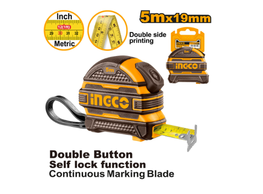 [IN-HSMT08519] Steel Measuring Tape 5M x 19mm متر قياس INGCO