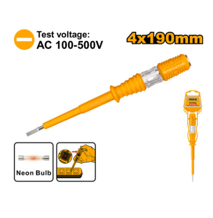 [IN-HSDT1908] Test pencil AC 100-500V مفك تيستير INGCO