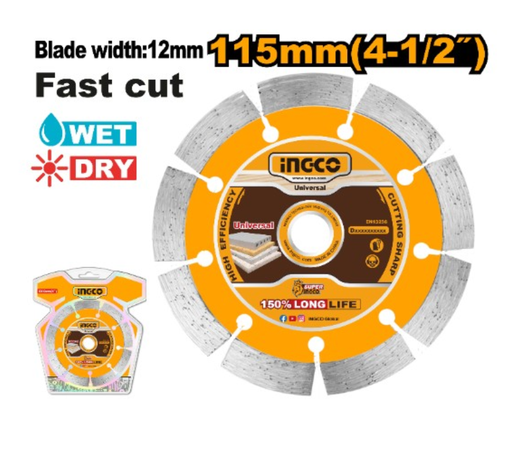 [IN-DMD0111513] دسك قص خرسانة 41/2" 115Stone Cutting Disc – 115 × 22.2 mm INGCO