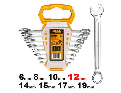 [IN-HKSPA1088] 8Pcs Combination spanner set مجموعة مفاتيح ربط مركبة من 8 قطع INGCO