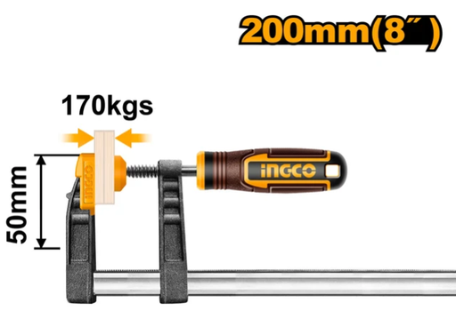 [IN-HFC020502] F clamp with plastic handle مشبك على شكل حرف F بمقبض بلاستيكي INGCO