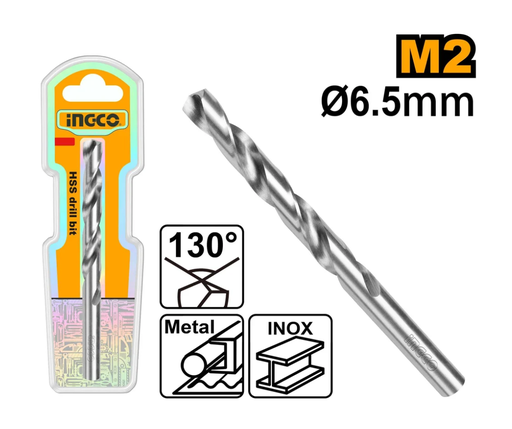 [IN-DBT11300651] Drill Bit HSS 6.5 mm 130° ريشة دريل حديد INGCO